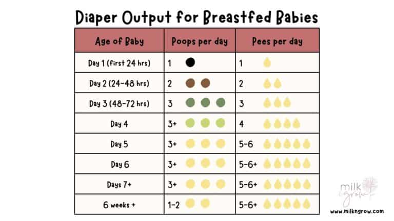 Diaper Output for Breastfed Babies Chart